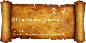 Klinghammer Andrea névjegykártya