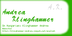 andrea klinghammer business card